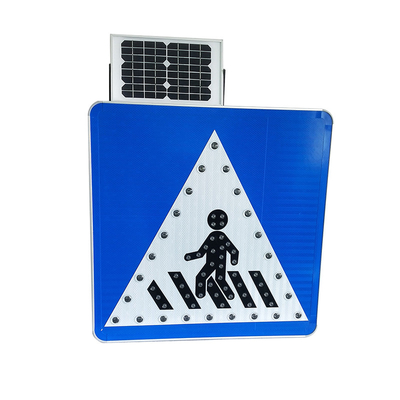 Waterproof Solar Traffic Signs Aluminum Solar Pedestrian Crossing Sign