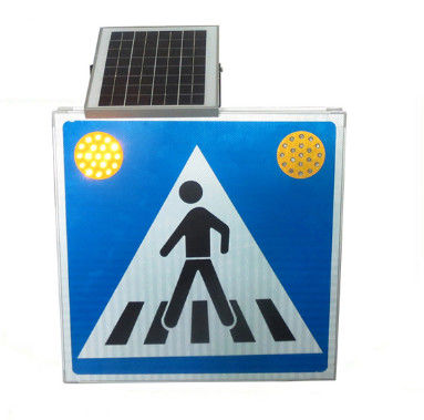 Blue 5W 18V Solar Powered Pedestrian Crossing Lights For Traffic