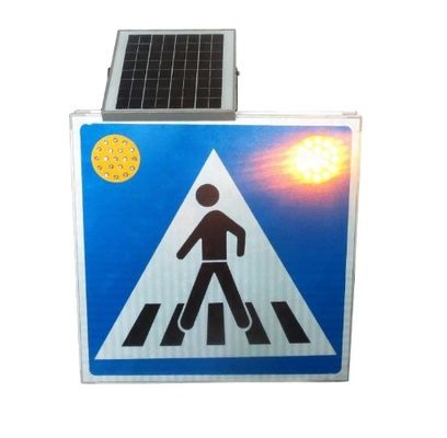 High Luminance 5W 18V Solar Pedestrian Crossing Sign Easy Installation