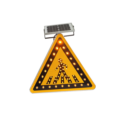 Triangle Traffic Solar LED Sign IP65 6.6Ah Lithium Battery With Aluminum Board