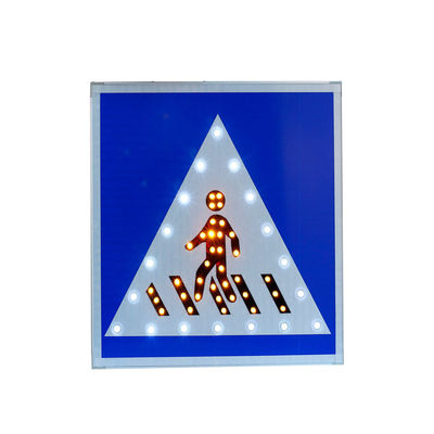 Waterproof Solar 5W Pedestrian Crosswalk Ahead Sign With RoHS