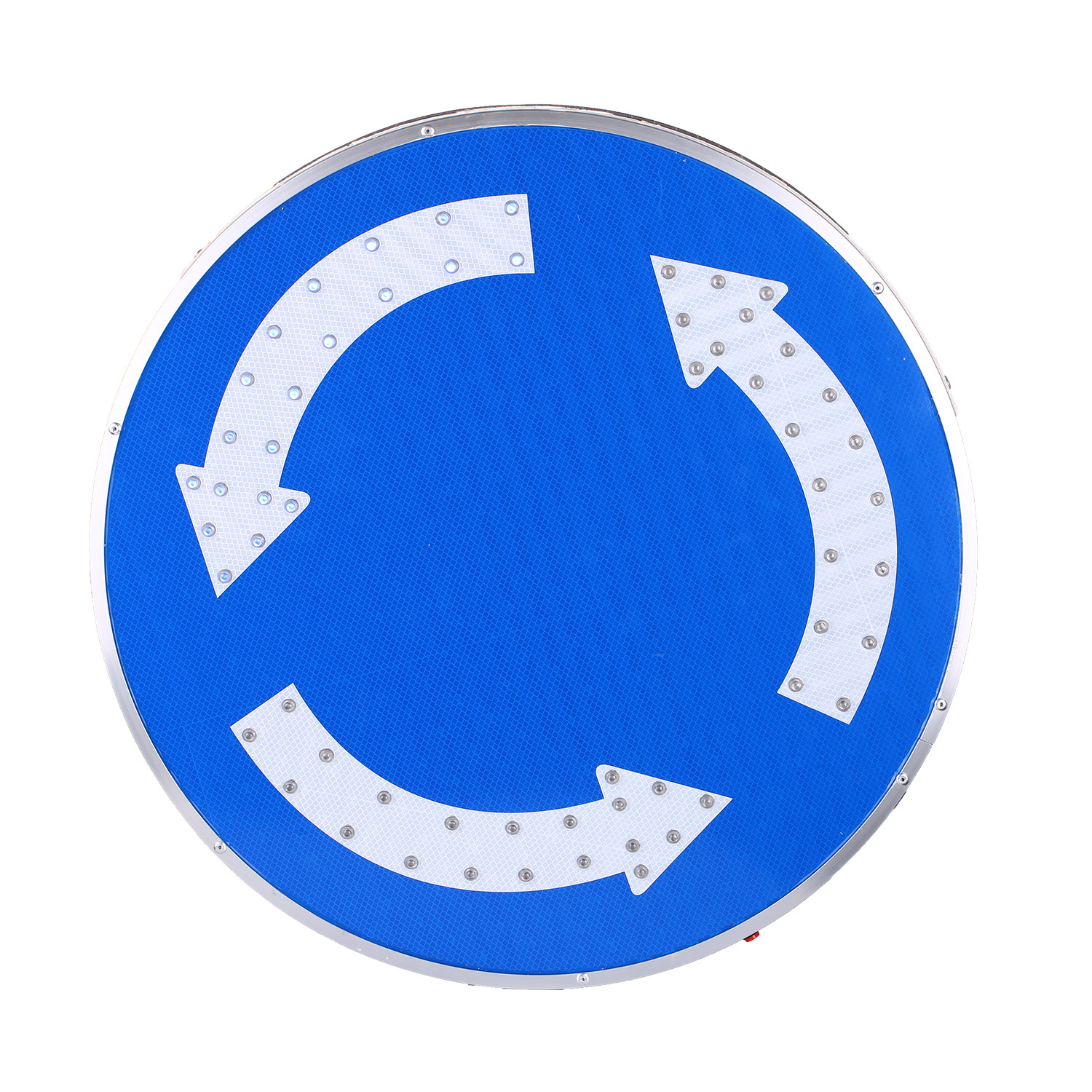 Roundabout Led Signs High Visibility Solar Powered 600mm LED Roundabout Ahead Sign With CE