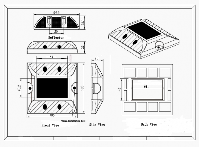 5000mcd Amber Reflective Studs Motorway